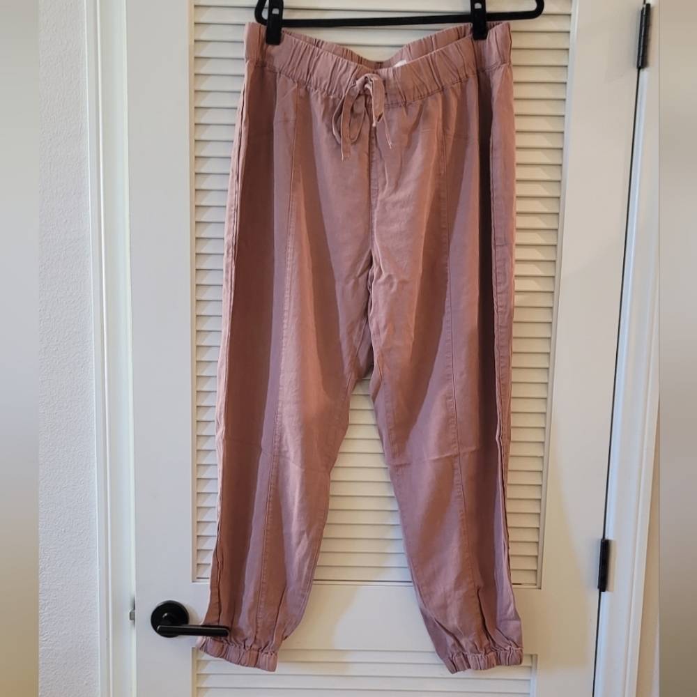 Find - (NWOT) (Plus-Size) Pink Cuff Trousers Relaxed Fit With Drawstring